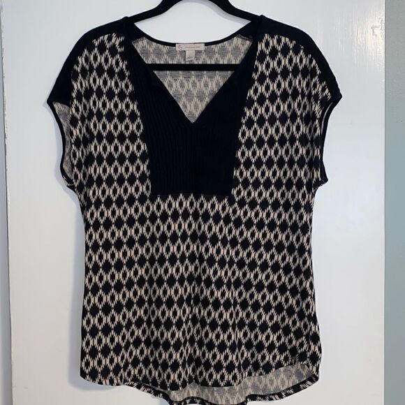 cB Established 1962 pattern pintuck black & ecru L - Picture 1 of 8